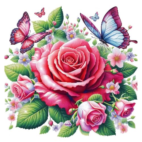 Kit de broderie point de croix fleurs Huacan pour savourer le bonheur du fait main