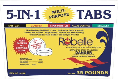 Robelle 1440M-K 5-In-1 3-Inch Multi-Purpose Swimming Pool Chlorine Tabs, 35-Pounds #TOP3