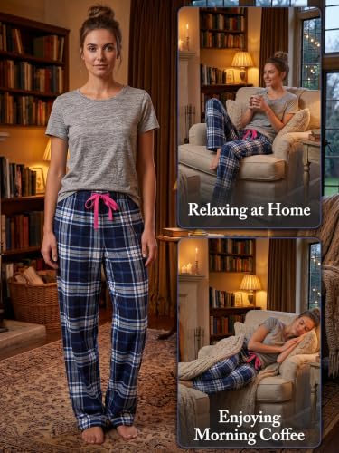 Image of Ashford & Brooks Women's Super Soft Flannel Plaid Pajama Sleep Pants