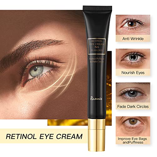 Razonix Retinol Eye Cream - Dark Circle & Puffiness Reducer, Anti-Aging For Wrinkles & Fine Lines, 20G #TOP2