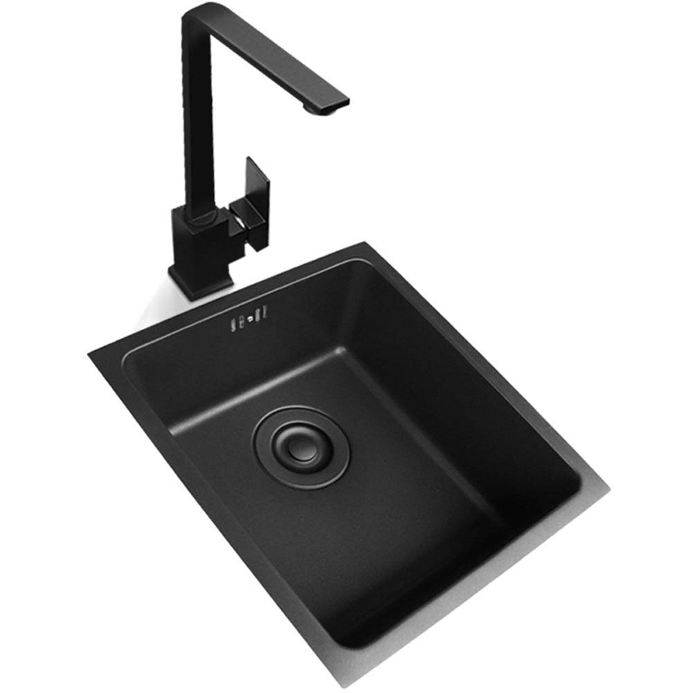 Évier de cuisine en acier inoxydable 304 à cuve unique carrée 34cm encastrable avec plomberie
