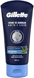 Gillette Creme de Barbear Rosto e Corpo com Aloe Vera, Ideal para Barbear com um Aparelho de Barbear no Chuveiro 150mL