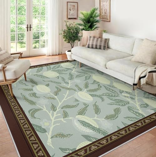 Tapis d'espace 140x200cm lavable vert avec bordure marron