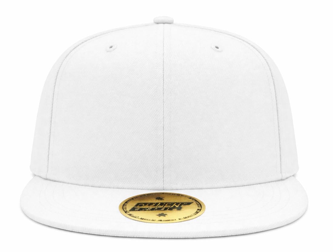 Mfaz Morefaz Ltd Unisex White Flat Brim Snapback Cap – Adjustable Baseball Hat, Classic Streetwear Hip Hop Style (White)