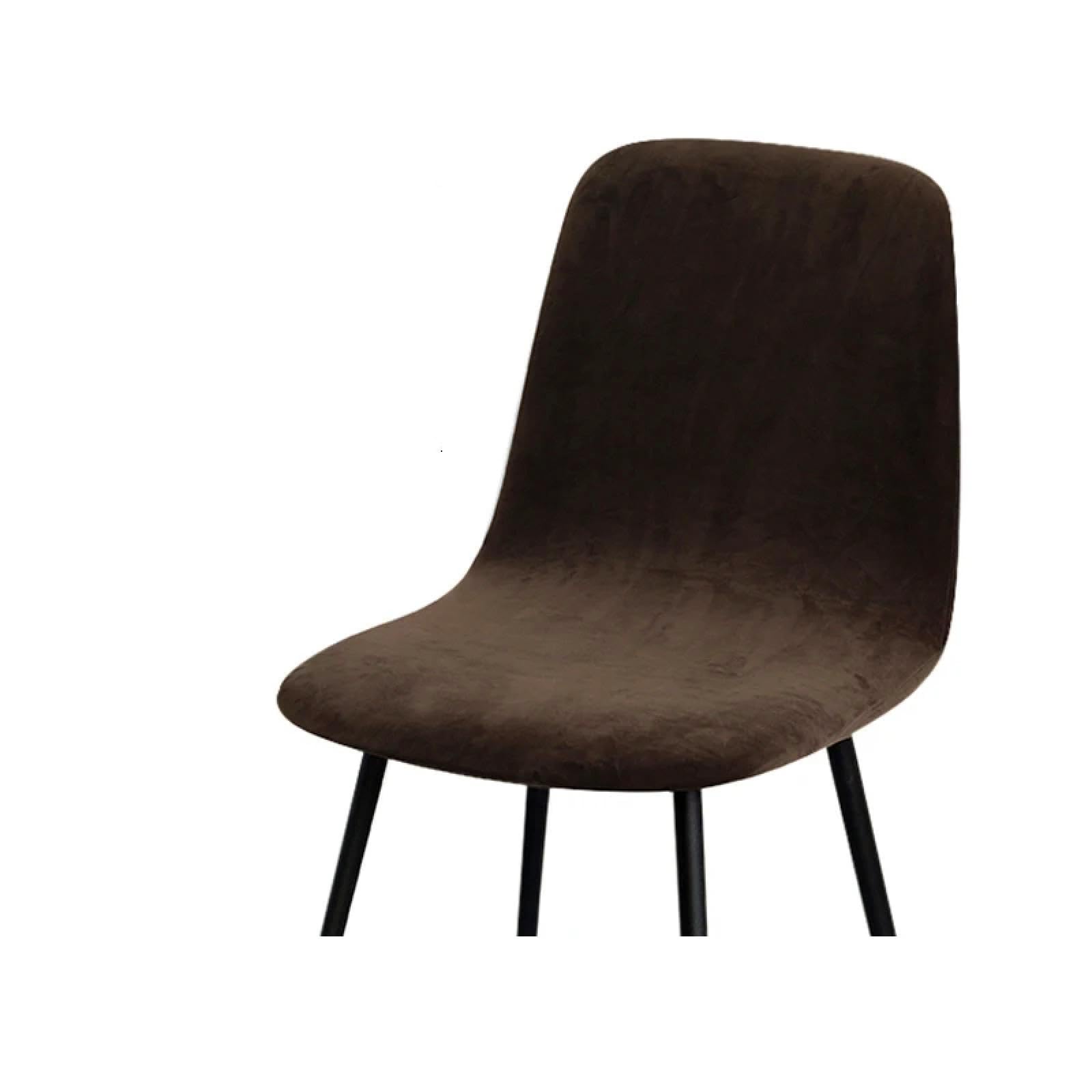 Housses de chaise dossier court anti tache en velours extensible x6
