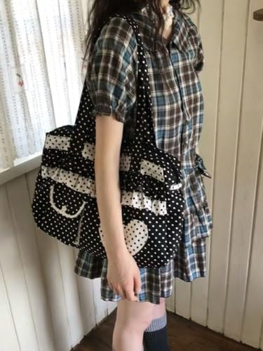 Bolso de hombro estilo Gyaru con lunares y volantes miniatura 2