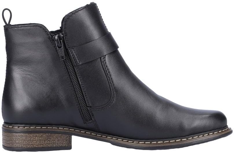 Botines Chelsea Rieker Para Mujer - Cuero, Hebilla Lateral, Cremallera Interior, Plantilla Acolchada