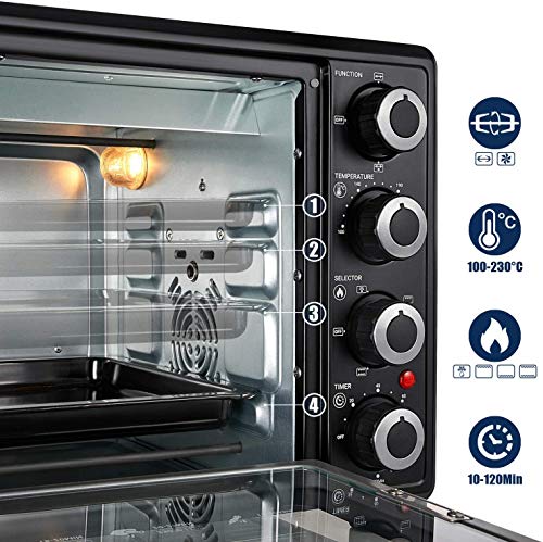 Freihafen Mini-oven 30 liter 1500W Mini oven met convectie 6 kookmodi. met ontdooifunctie. Binnenverlichting. Uitneembare kruimelplaat. Timer. Ideaal voor kantoren. Studentenwoning - Image 3
