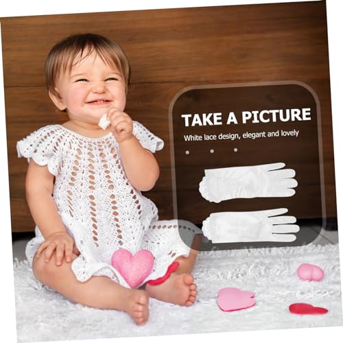 NOLITOY 1Pair Lace Gloves for Embroidered Gloves for Flower Girl for Costume Parties Stage Performances Dress Up Elegant Accessories4