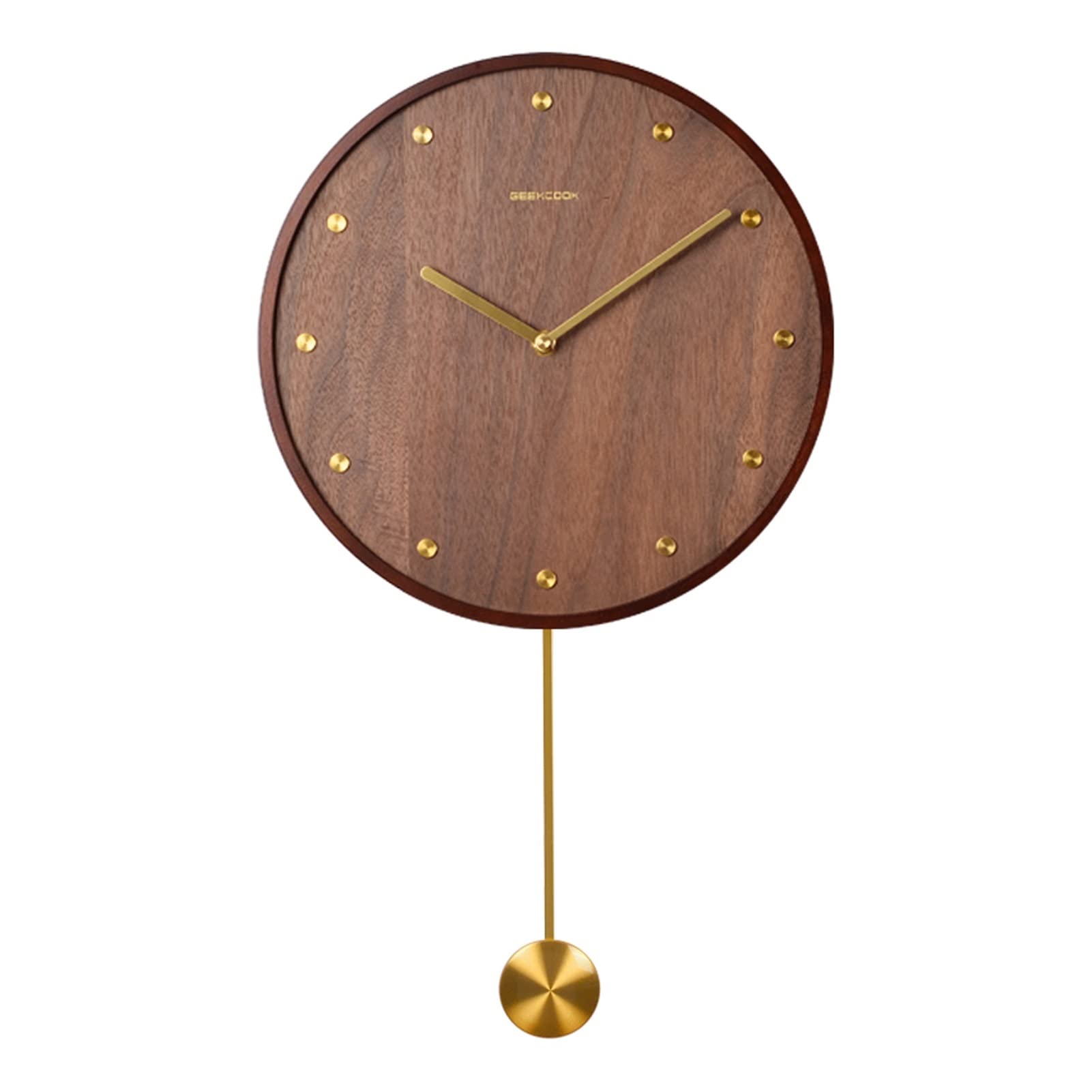 Horloge murale en bois au style chinois moderne pour un salon à l'atmosphère épurée