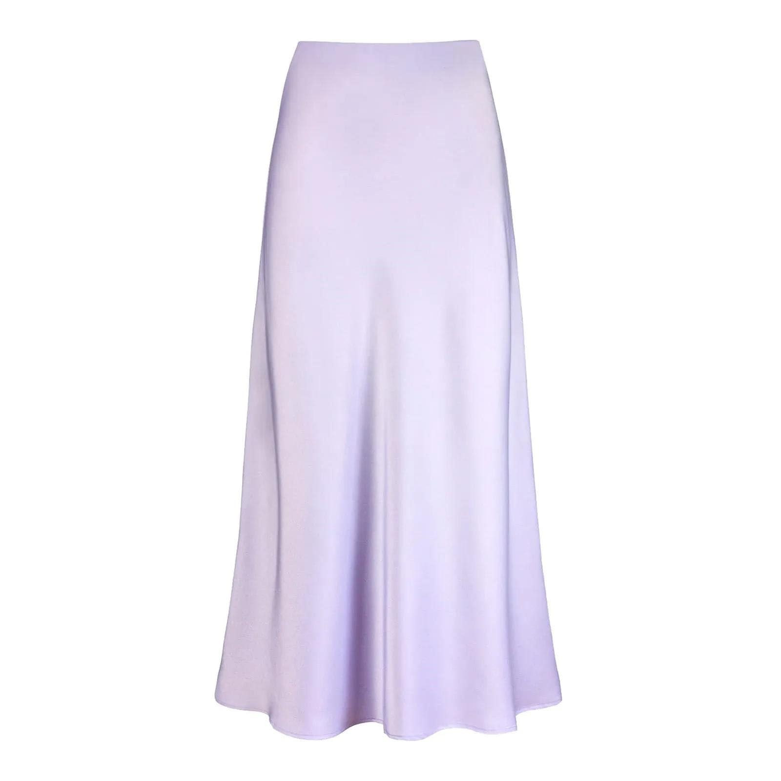 Elegancka satynowa spódnica z wysokim stanem Fishtail damska nieregularna torba biodrowa falbana swing plisowana długa spódnica