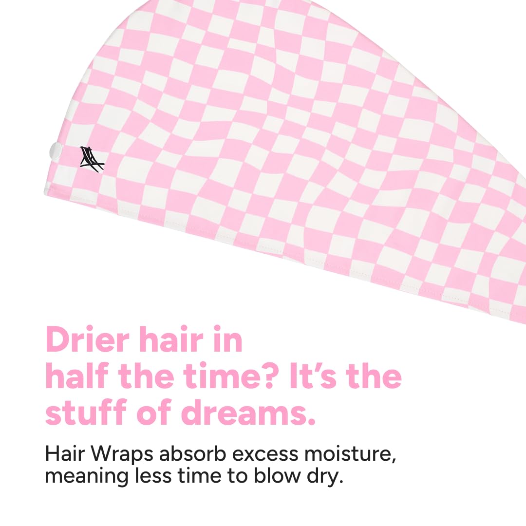 Dock & Bay Turban Hair Towel - For Home & the Beach - Super Absorbent, Quick Dry - Bubblegum Boardwalk