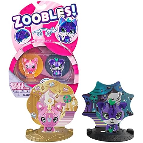 Zoobles Animals Sweet Unicorn and Spooky Tiger 2-Pack - 2 Collectible Figures with Transformation Mechanism Cover