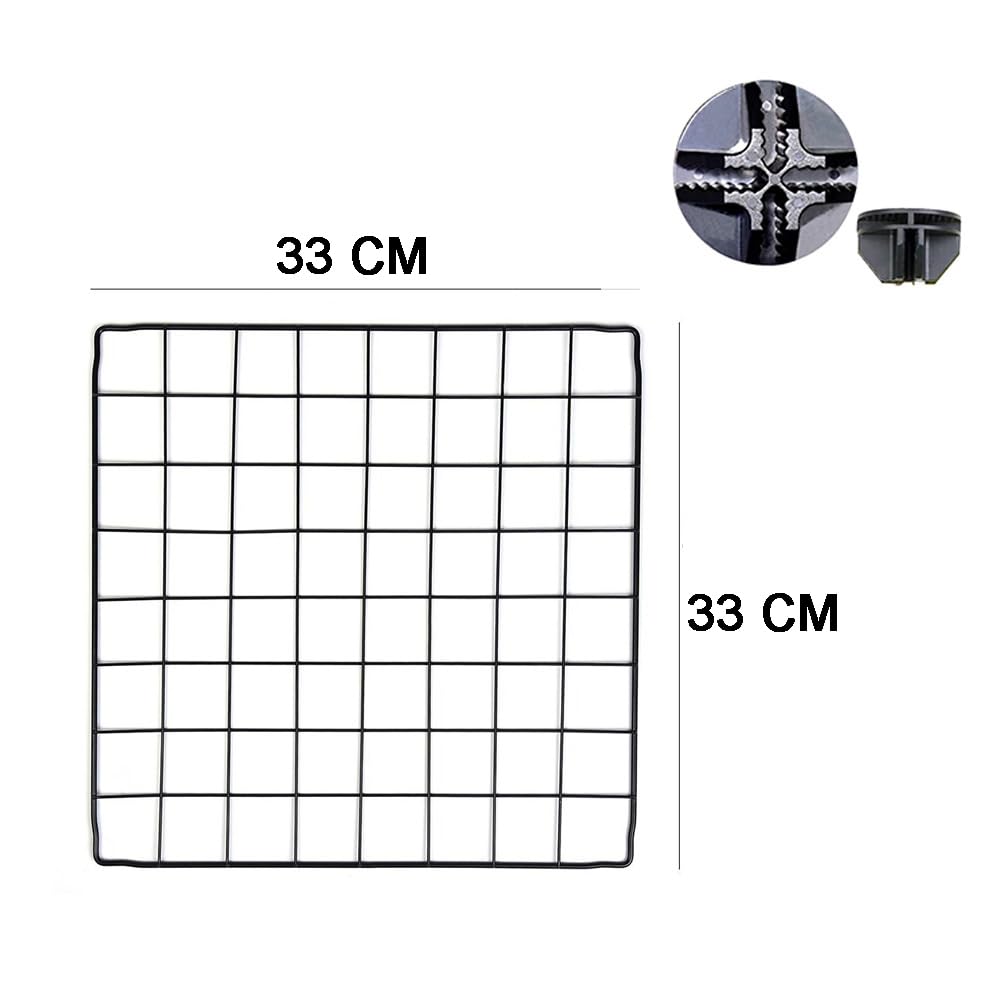LANGXUN PILIN organizer do kostek do przechowywania czarnego drutu metalowego, DIY klatka dla małych zwierząt dla królika, świnek morskich, szczeniaka | Produkty dla zwierząt domowych przenośne metalowe ogrodzenie z drutu (24 szt.)