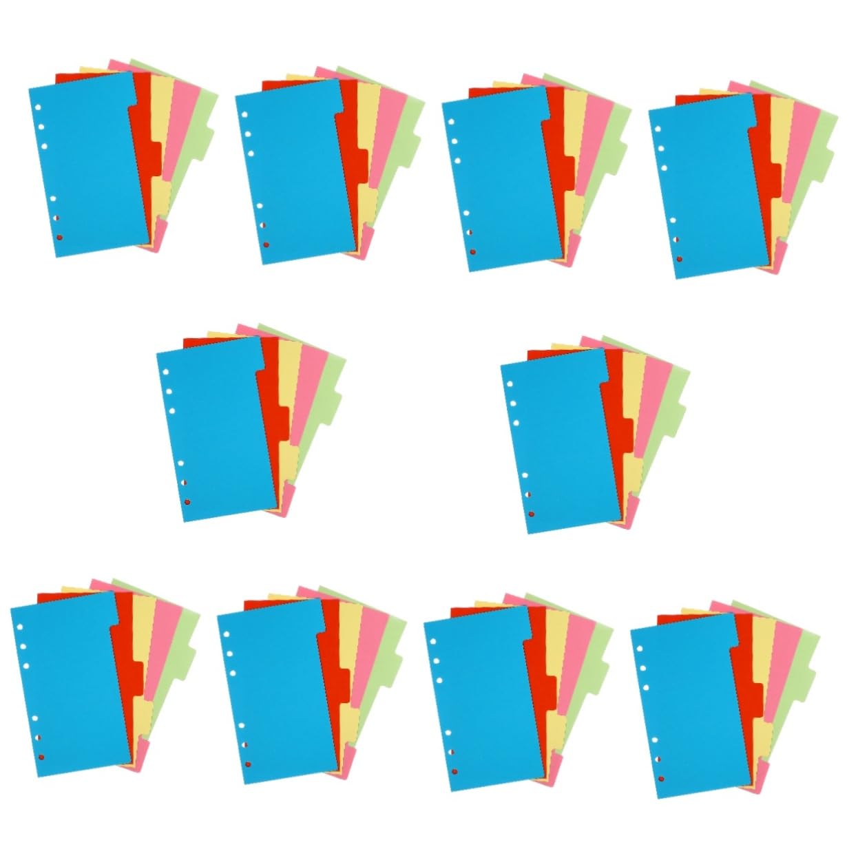 HOMSFOU 60 Sätze Trennblätter Set Teilig Bunte Registerkarten für Ringbuch Notizbuch Stabiles Kartonpapier Geeignet für Schule Büro und Alltag Zufällige Farbe