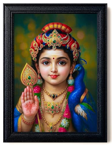 Lord Murugan Photo Frame | Baby Murugan Frame for Pooja Room Deco...