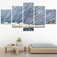 SIGNWIN 5 Panel Canvas Wall Art Aerial Astronomy & Space Dramatic Global Green Photography Realism Stars Ultra for Home Decorations Ready to Hang - 60