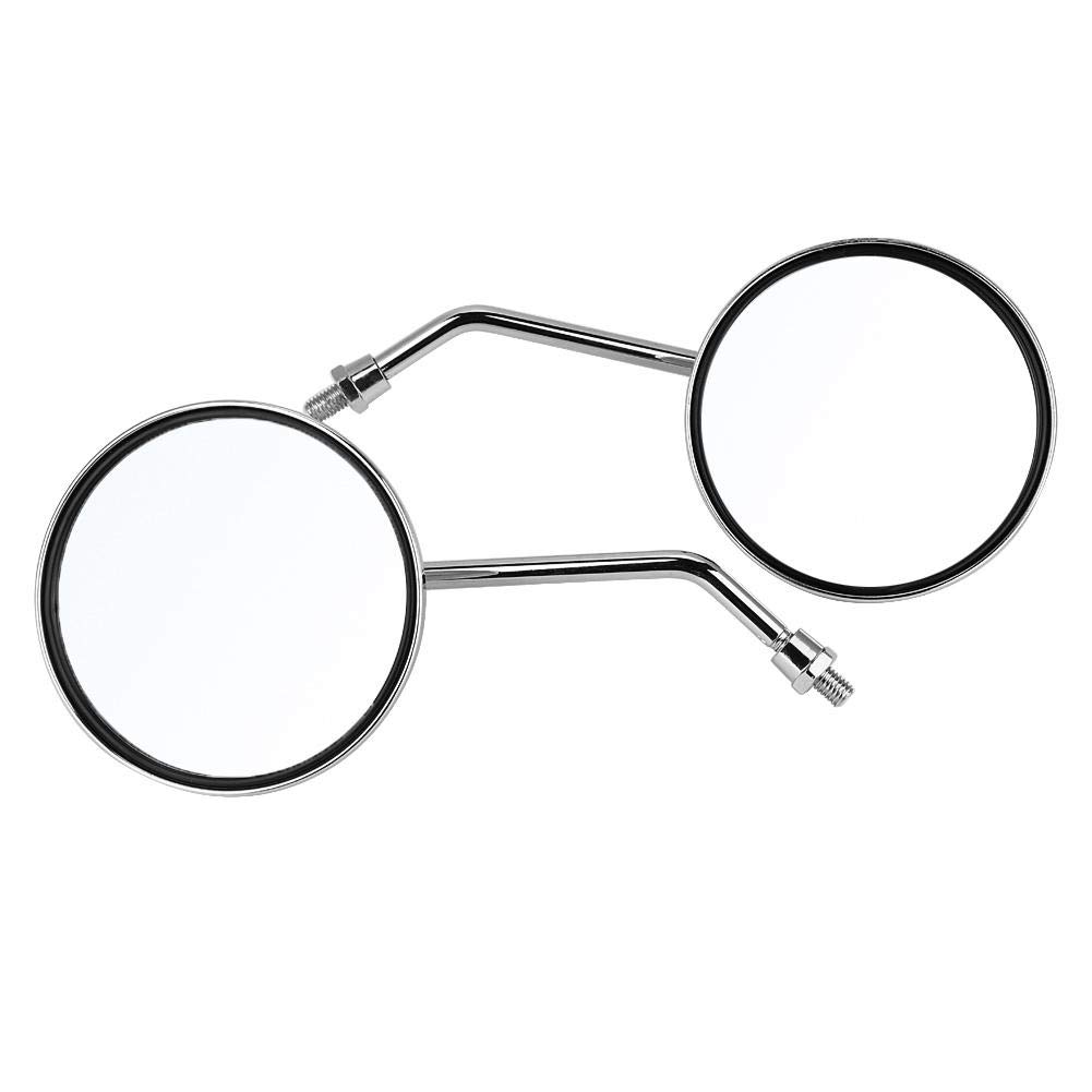 pour motorcycle mirrors 6mm Rétroviseur Latéral Moto, EBTOOLS 2Pcs / Set 10mm Placage Rond Argent Rétroviseur Moto Rétroviseur Latéral Gauche et Droit (Argent)