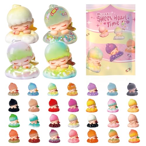 B.Duck Mini Glow Blind Box Figure: Sweet Heart Time Series Cute Collectible Toys 4 Figures Per Box Random Style Action Figure Cute Blind Bag for Desk Decor DIY Gifts for Teens and Adults