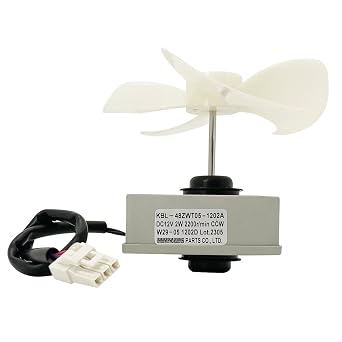 KBL-48ZWT05-1202A Refrigerator Evaporator Fan Motor Assembly | Compatible for Frigidaire 5304518492, Magic Chef 3059900004, Omar Fridge, DC12V 2200RPM CCW, with Fan Blade and Rubber pad