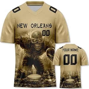 Custom City Football Jersey Skull Game Day Shirt Halloween Personalize Name Number Fans Gift for Men Women Youth