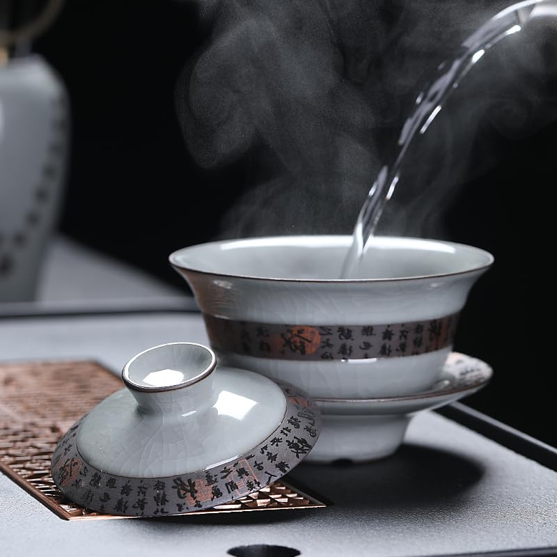 Keramische Küche Kanister, Tee Kaffee Zucker Kanis Aufbewahrungsbehälter Keramik Retro Schlicht mit Deckel Kung Fu Teezeremonie Teeservice Zubehör Tee Organizer