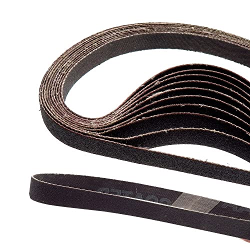 HUBBIQ 10 Uds 330 * 10 Mm 60-240 Bandas de Lijado de Grano óxido de Aluminio for lijadora de Banda Amoladora pulidora Madera Fibra de Vidrio Goma plástico Metales (Size : 100)