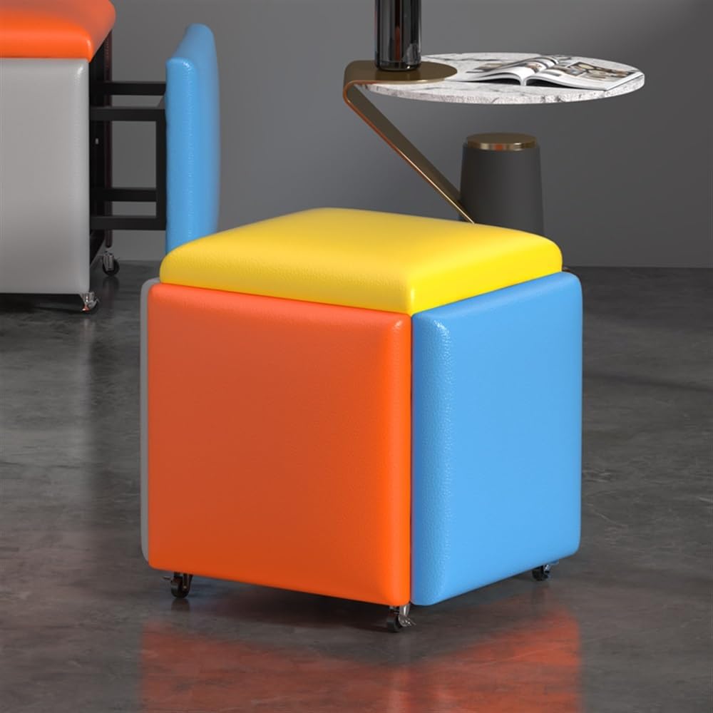 Pouf trasformabile 5 in 1 con ruote girevoli. Versatile velluto Seati per camera da letto Livi Ufficiale in 5 colori Dimensioni 35 cm