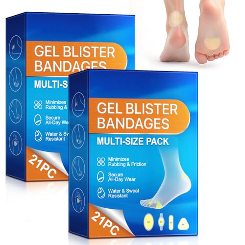Blister Bandages for Feet, Hydrocolloid Blister Prevention Pads, Waterproof Cushioning