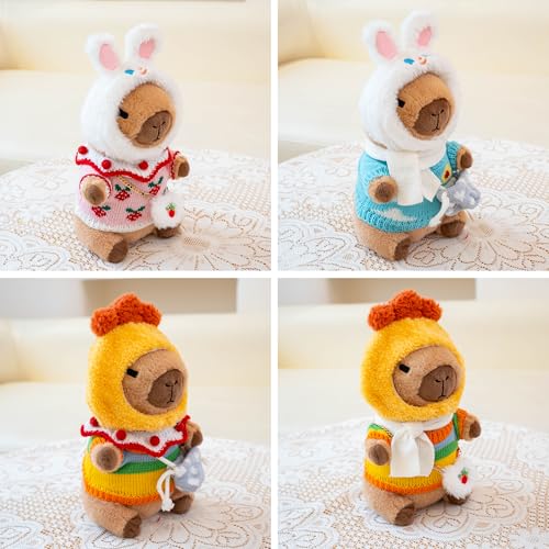 Image of Capybara Plush for Boys Girls Birthday Dress Up Cute Plushies,10 Pcs Set,9 Clothes and Accessories Kawaii Stuffed Animal Plushie Toy, Soft Peluche Doll for Kids 10.2 in