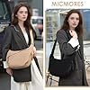 Micmores Crossbody Bag Damen Umhängetasche, Cord Tasche Casual Schultertasche Moon Bag Halbmond Tasche mit verstellbarer Schultergurt, Stylische Handtasche für Arbeit, Reisen, Alltag(Grau) #1