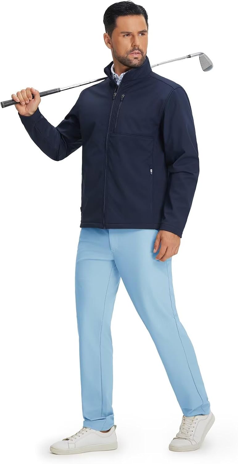 M MAELREG Mens Golf Pants Stretch 30"/32"/34" Flat Front Quick Dry Lightweight Water Repellent Work Dress Casual Trousers