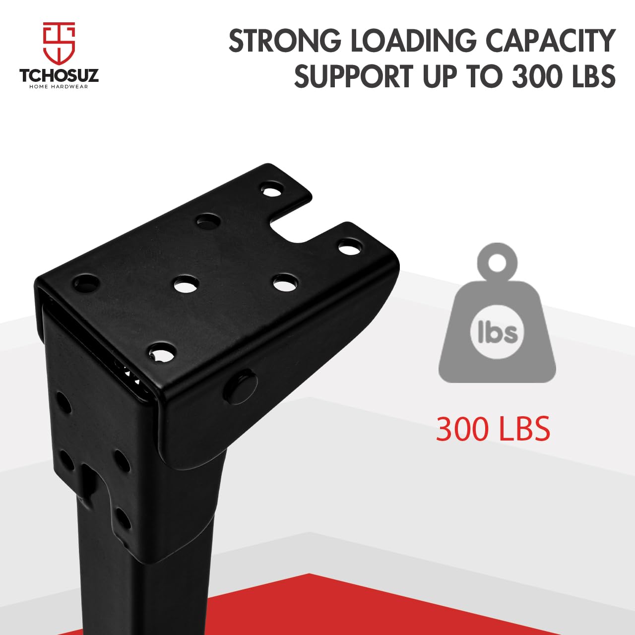 Confezione da 4 gambe pieghevoli regolabili in metallo da 25 cm, con protezioni per pavimenti in gomma e viti, perfette per tavoli, divani, armadi, comodini fai da te, finitura nera durevole