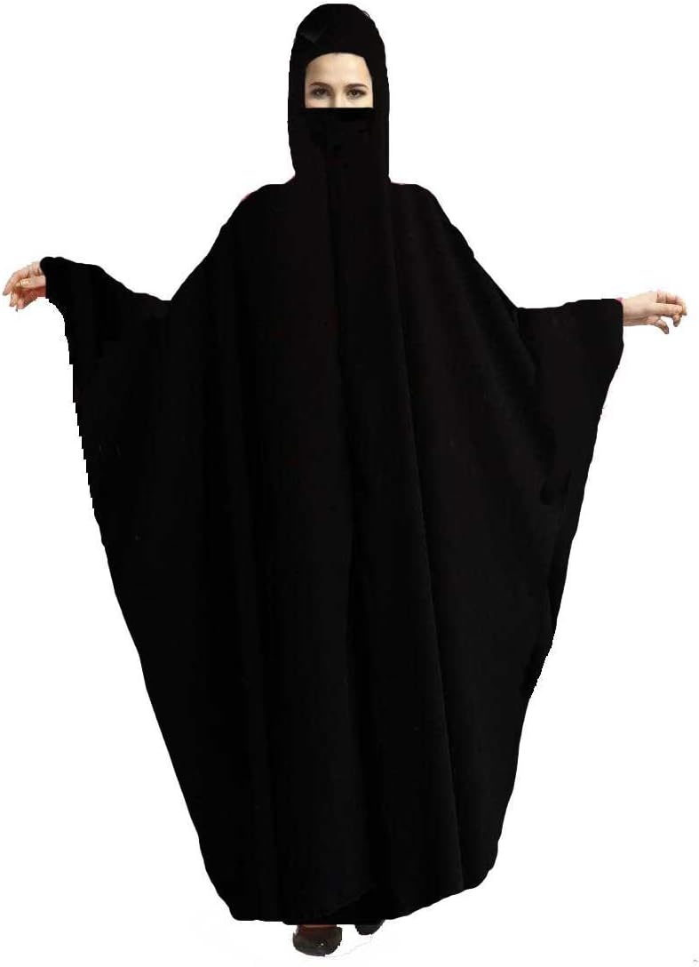 Roomy Umbrella Bat Wing Butterfly Full Khimar + Half Elastic Niqab Veil