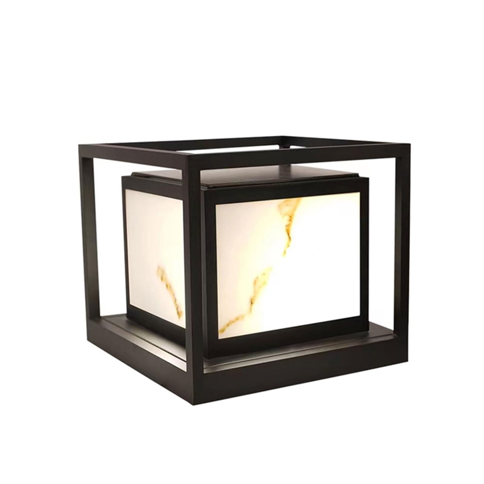 Applique murale solaire LED carrée effet marbre IP54 de 35x35x30cm pour extérieur