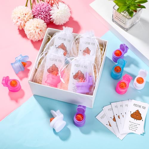 HyDren 24 Sets Funny Positive Poo Gifts Mini Gag Toilet Toys Support Cards with Bags for Employee Appreciation Party Favors White Elephant Gifts Adults Stress Relief Poop Bulk