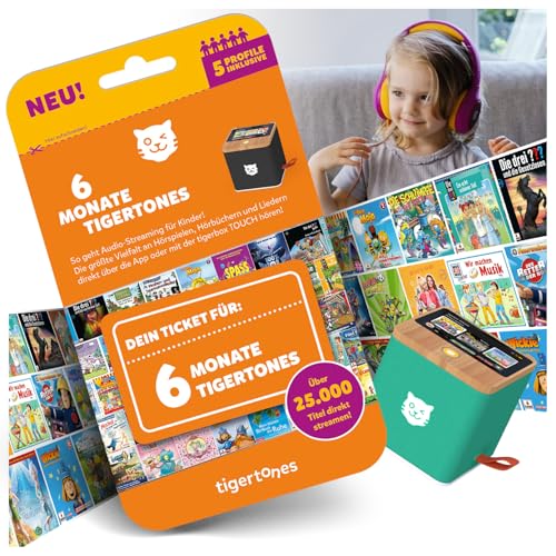 tigermedia tigertones-Ticket 6 Monate tigerbox TOUCH 20.000 Hörspiele wie Peppa Pig, Winnie Puh...