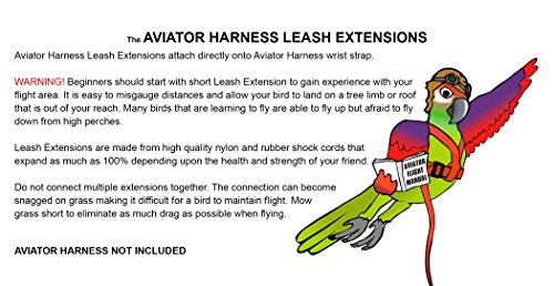 The Aviator Bird Harness Leash Extension: 20 Foot/7 Meter for Small to XX-Lar.