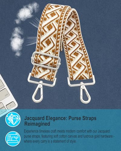 Image of Silvery Purse Straps Replacement Crossbody - Guitar Strap for Purse Crossbody