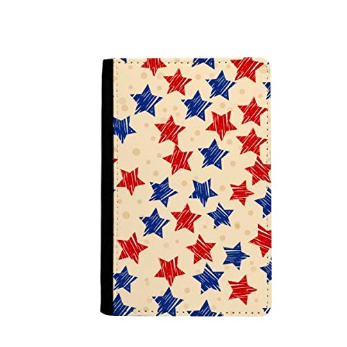 Étui passeport motif pentagramme Amérique rouge bleu portefeuille voyage