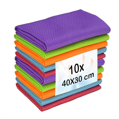 CZandCZ Chiffon en Microfibre, 40 x 30 cm Chiffon de Nettoyage Polyvalent, réutilisable, très Absorbant, Durable, adapté aux vitres, Voitures, miroirs, Polissage de l'acier Inoxydable, etc.