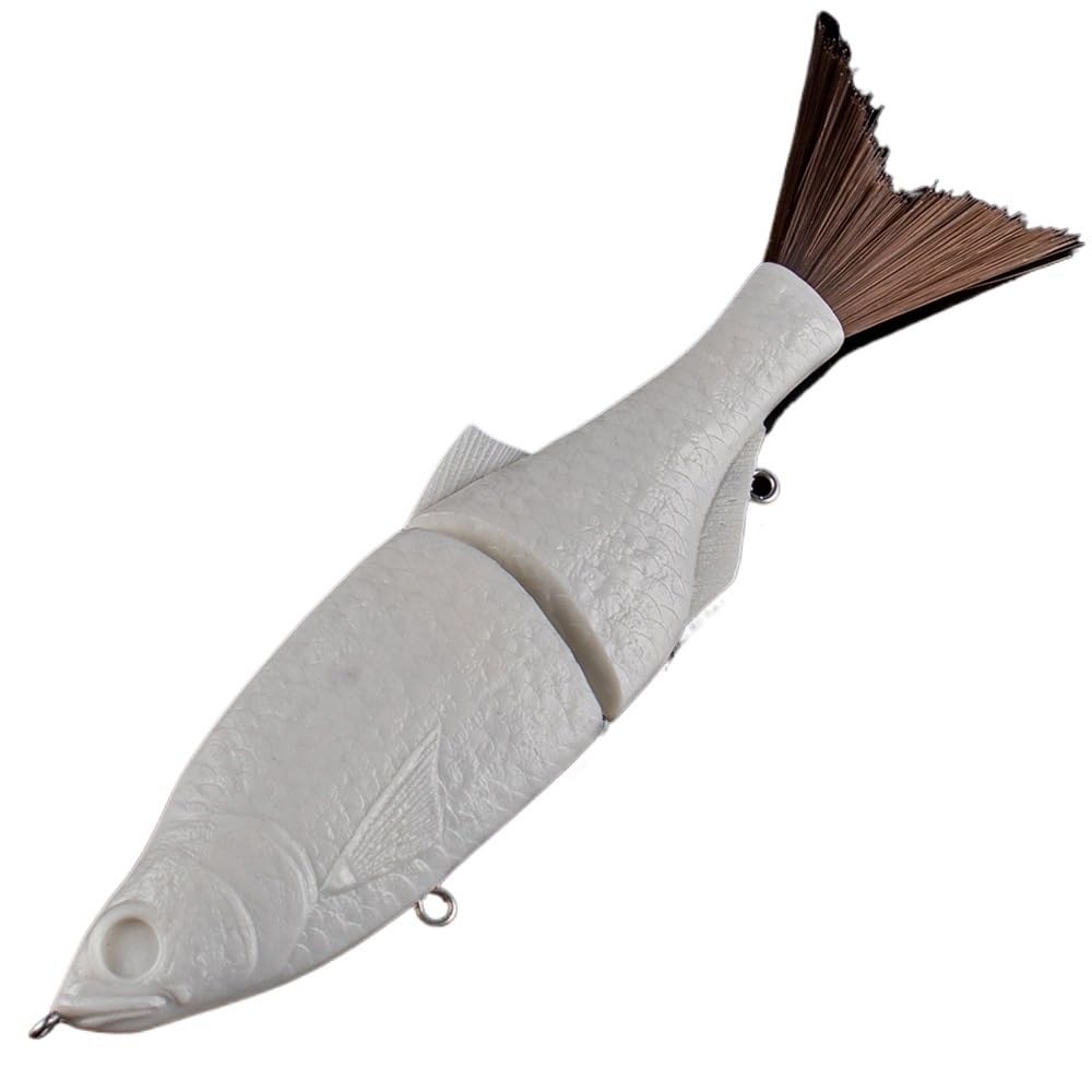 5 cebos de natación con Deslizamiento articulado de 17 cm en Blanco - Señuelos de Pesca de Cuerpo Duro sin Pintar for Cebo hundido DIY - Perfecto for Pesca de lubina y Perca
