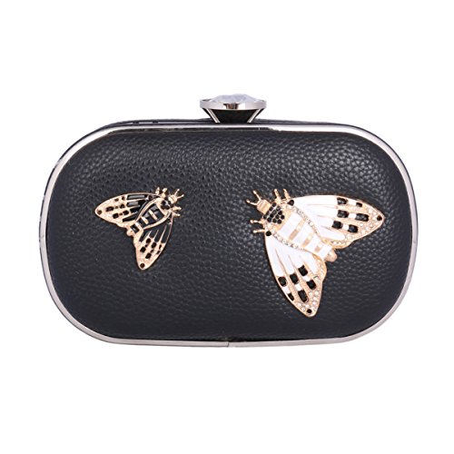 Sac de soirée rigide papillon noir : protégez vos affaires avec style