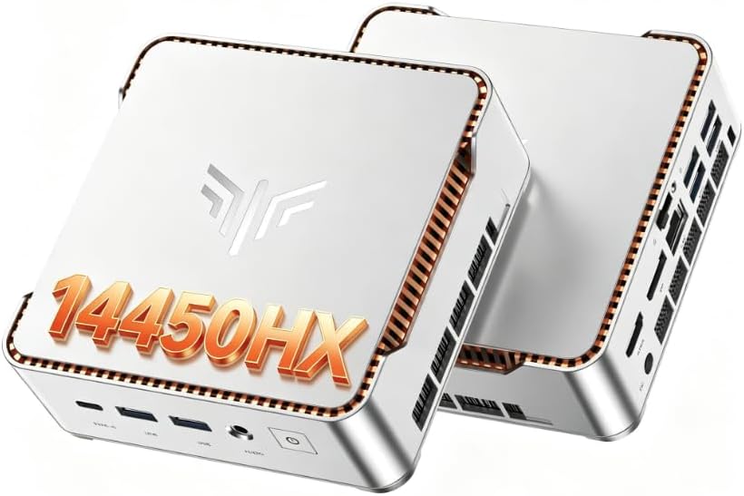 KAMRUI Hyper H2 Mini Gaming PC 2026, Intel Core i5-14450HX 32GB RAM 1TB SSD | Up to 4.8GHz, Mini Desktop Computers, Triple 4K Display 6*USB3.2, USB-C, HDMI, DP, WiFi6, BT5.2, Office, Home