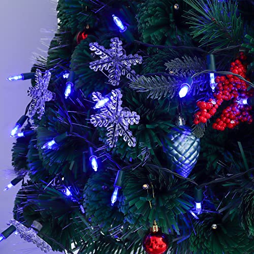 Waterglide 2 Pack 50 Led Outdoor Christmas Lights, 16Ft Battery Operated Mini String Lights With 8 Modes & Timer, Xmas Tree Lights Waterproof For Patio Garden Party Wedding Holiday Decor, Blue #TOP3
