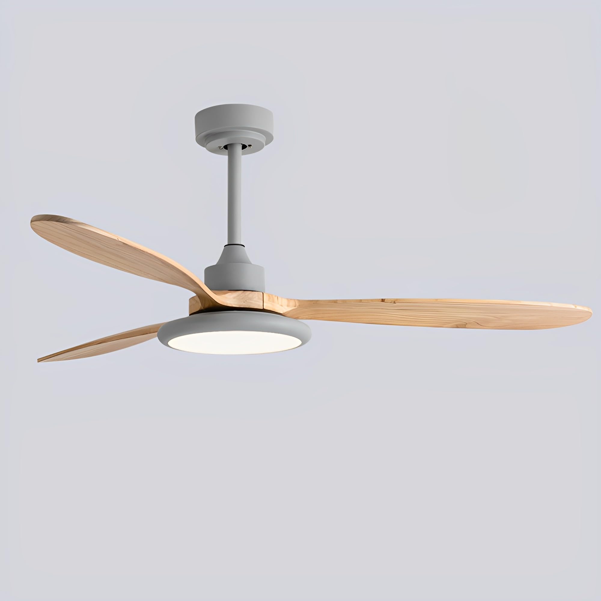 HXYSXHJUO Modern 52 Inch Ceiling Fan with Lights Indoor Quiet 3 Wood Blades 6 Gear Wind Speed Light 48W LED Lighting for Living Room Dining Bedroom