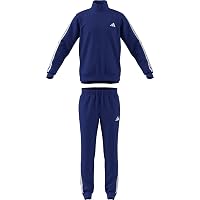 adidas Uomo Sportswear Basic 3 Stripes Tricot Track Suit, semi lucid blue/white