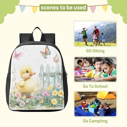 RunningBear Butterfly Flowers Duck White Kids Backpack for Boys Girls Lightweight School Backpacks for Boys Girls3