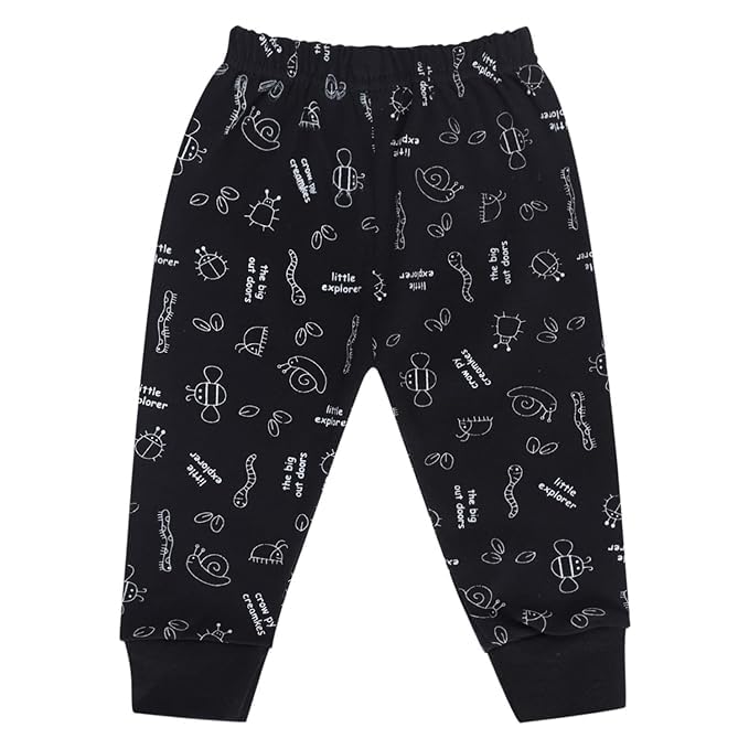 GOLURK Unisex Baby Jogger Pants, Printed Cotton Casual Trousers, Elastic Waist, Multi-Colour (in, Age, 18 Months, 24 Months, Regular, 6, Multicolor) 2