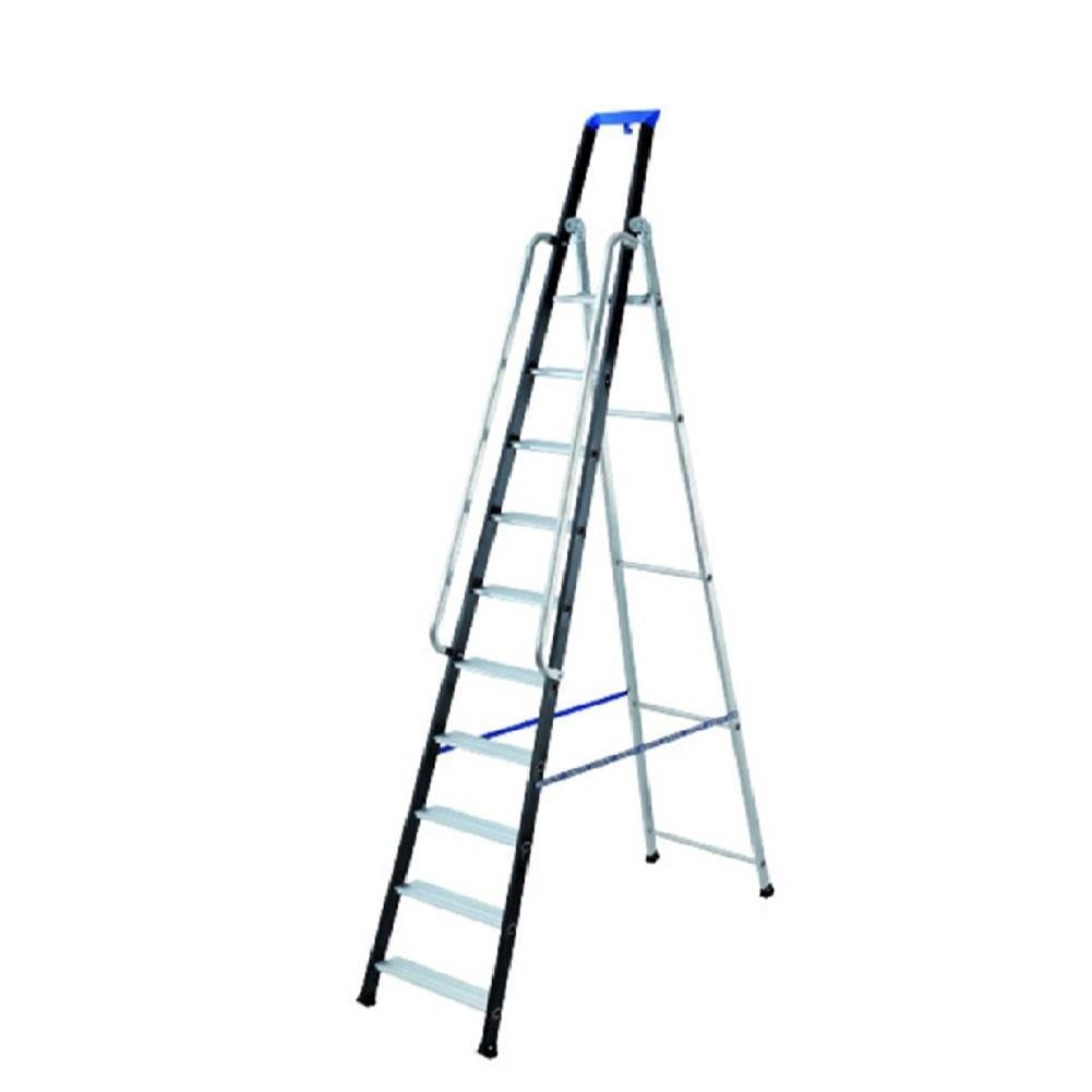 Gierre AL770 - Escalera profesional de aluminio de tijera Stabila Pro (10 peldaños), negro
